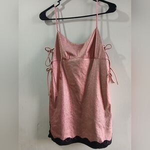 Anna Sui Pink Chemise with Black Lace